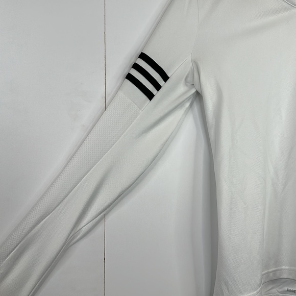 Adidas Response V-Neck Long Sleeve Shirt Womens Size S White Black Stripes - Picture 5 of 7